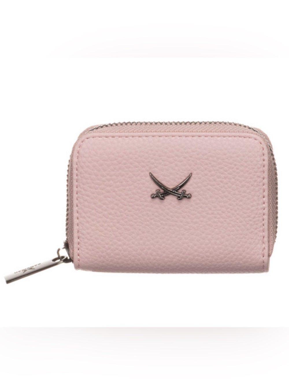 Sansibar Zip Wallet, signature crossed saber metal logo on front, rose/taupe